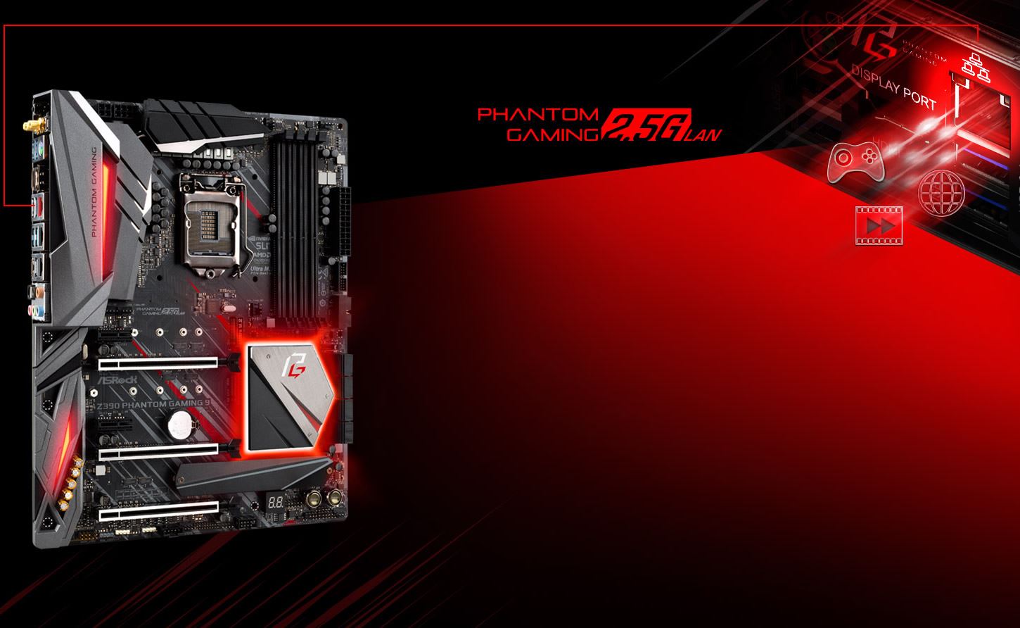 Asrock Z390 Phantom Gaming SLI Z390 LGA 1151 ATX Motherboard | Novatech